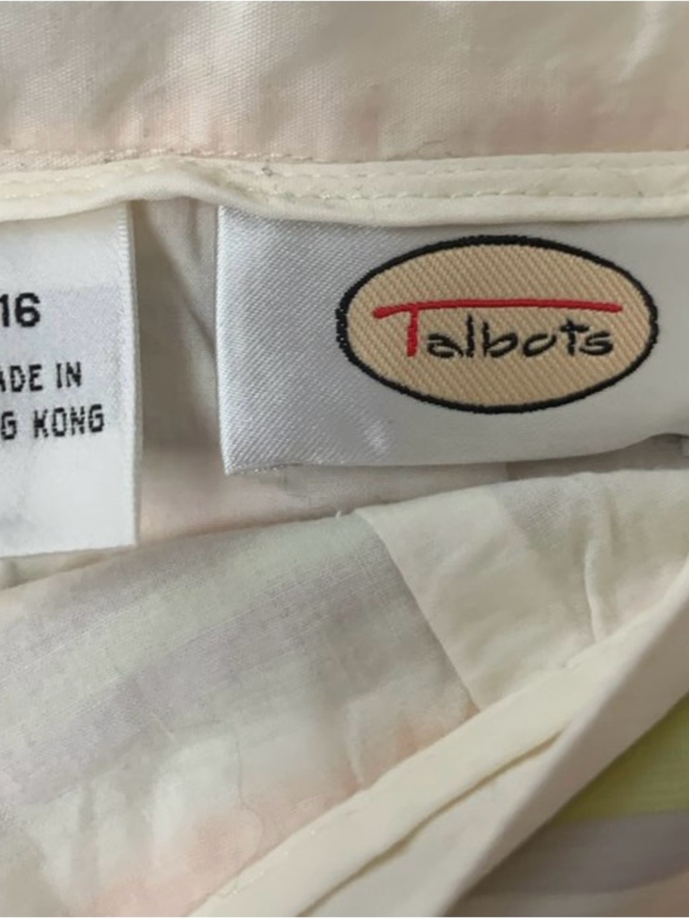 Talbots Floral Stripe Skirt Size 16 Cotton Pleated A-Line Spring Summer - Picture 4 of 5